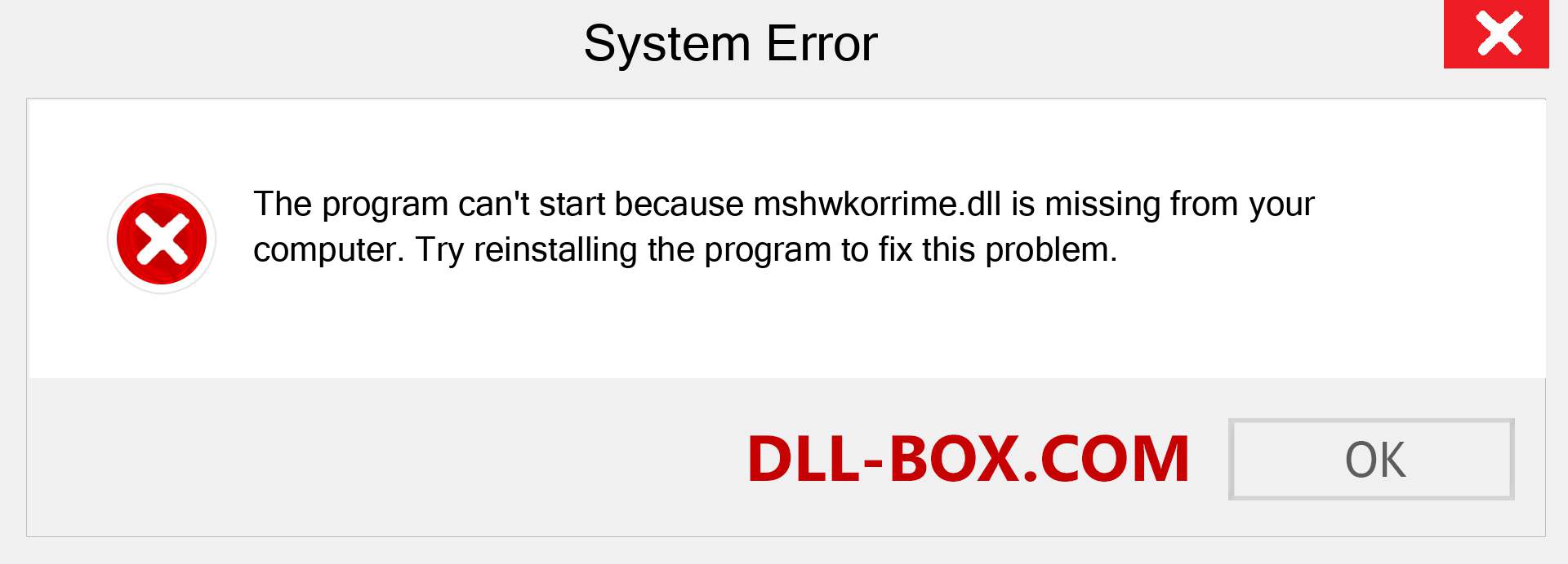  mshwkorrime.dll file is missing?. Download for Windows 7, 8, 10 - Fix  mshwkorrime dll Missing Error on Windows, photos, images